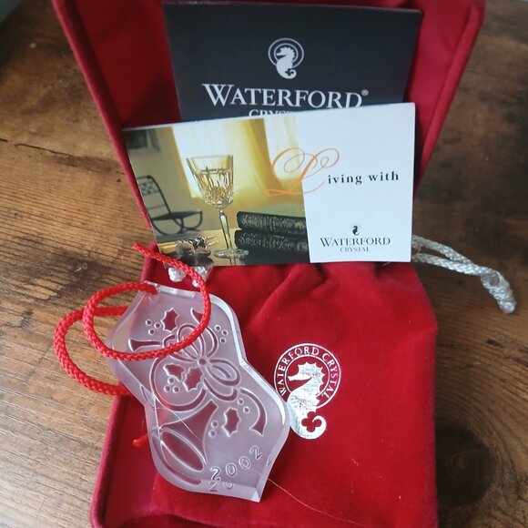 3 WATERFORD Crystal Christmas Ornaments - Angel of Peace, Dove, and X-Mas Horn - Picture 5 of 7